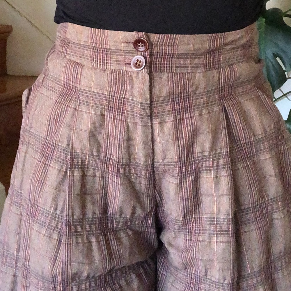Anthropologie Lilith Plaid Pleated Trouser S/38 - Picture 3 of 14